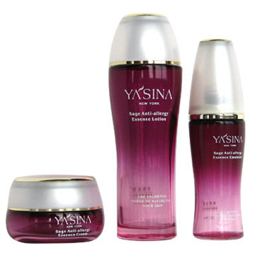 Abitudine bottiglie di vetro cosmetiche colorate saltate e barattoli dell'emulsione vuota di OZ di 4 once 1